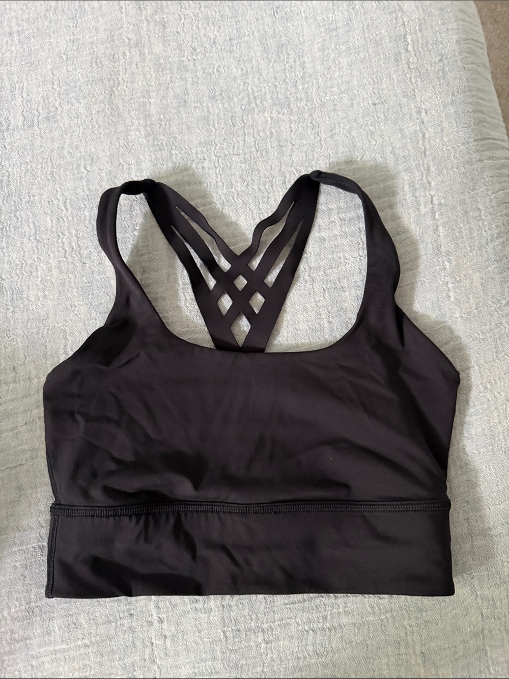 lululemon athletica Black Strappy Lattice Back Sports Bra